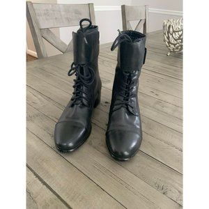 Pour La Victoire Sibel Combat Boot Black Leather Combat Boots Size 8